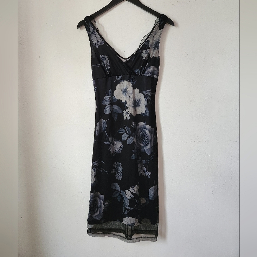 Y2k sheer floral dress